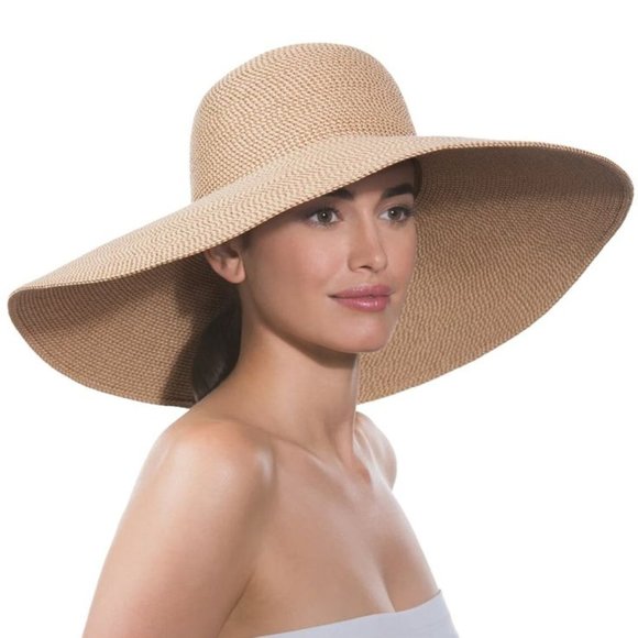 J.Crew Tan Paper Straw Floppy Sun Hat